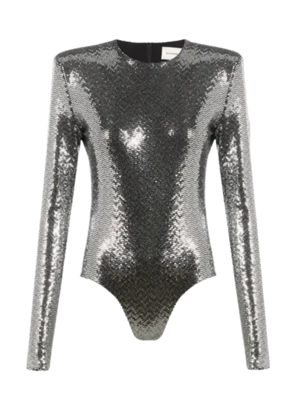 Silver Sequin Bodysuit