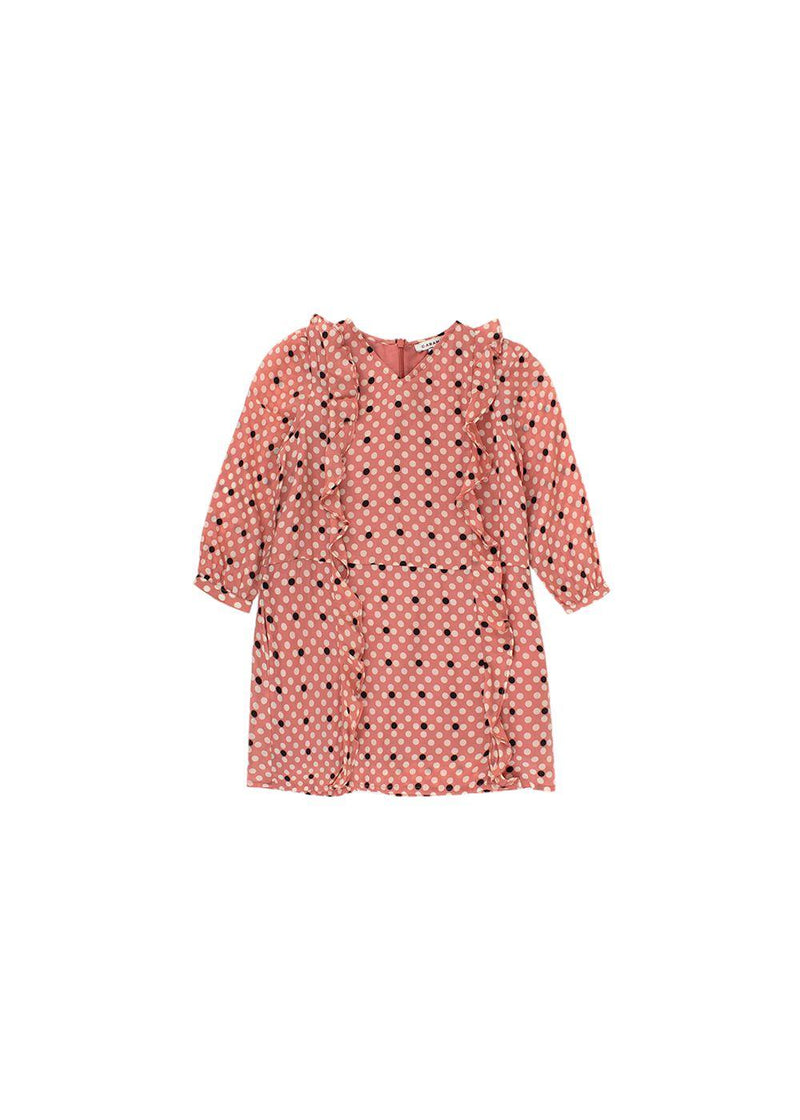 Kids 4Y Spotted Ruffled Dress