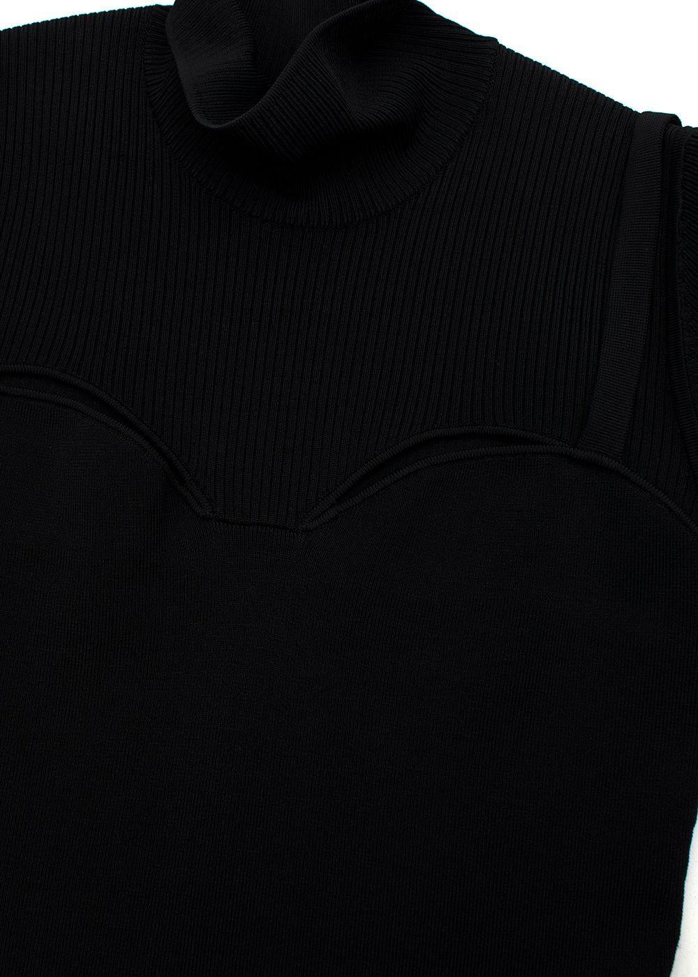 Black Stretch Knit Bustier Cut-Out Mini Dress