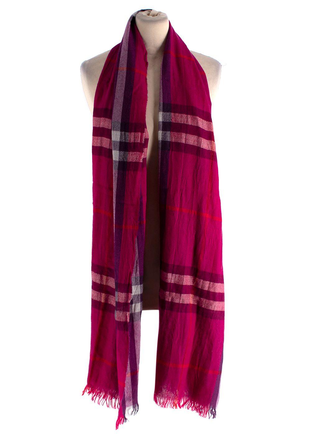 Burberry Fuchsia Check Scarf