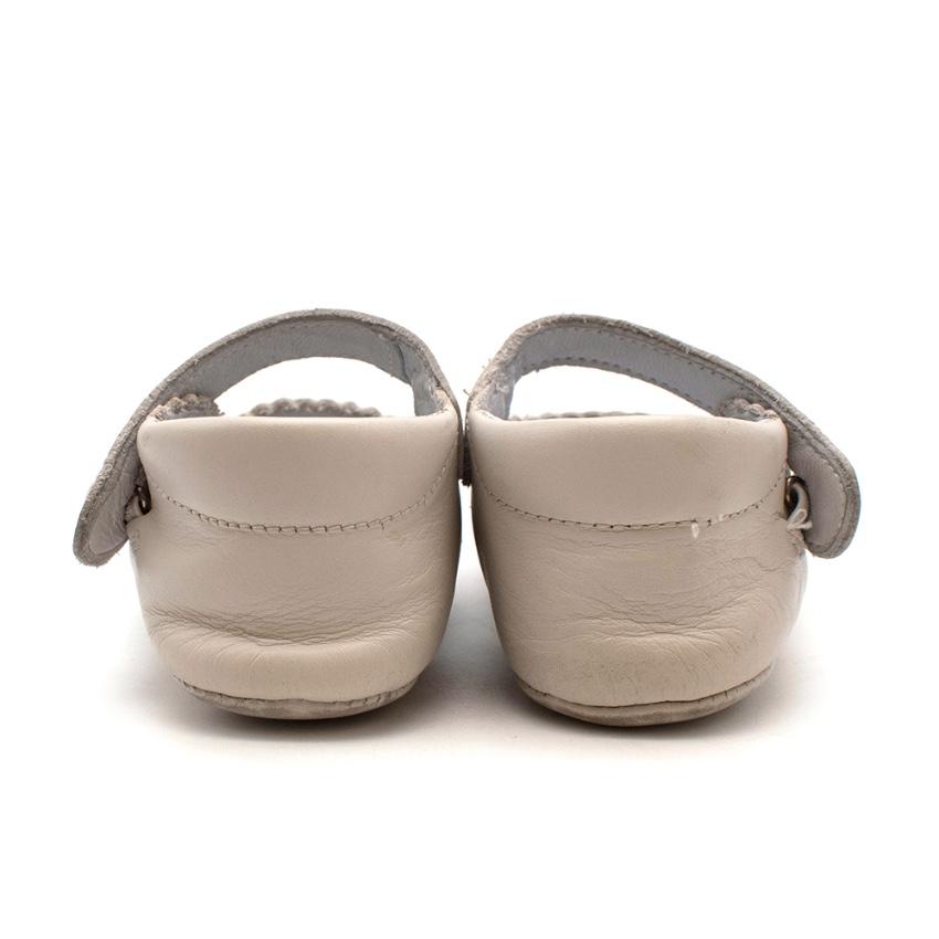 Pepa & Co Ivory Mary Jane Leather Pram Shoes