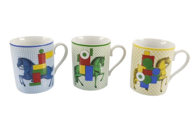 Hermes 3 Cavalier En Formes Mugs New In Box