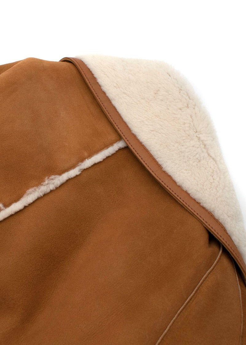 Balmain Oversize Shearling and Suede Coat