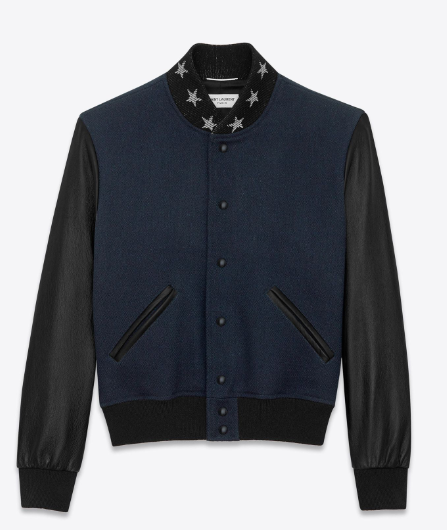 Saint Laurent Navy America Varsity Teddy Jacket