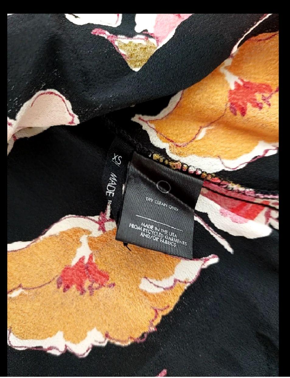 Black painterly floral crepe cami top