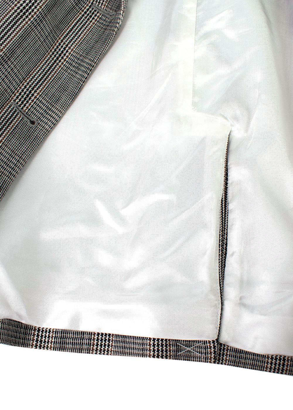 Houndstooth Checked Double Breasted Blazer