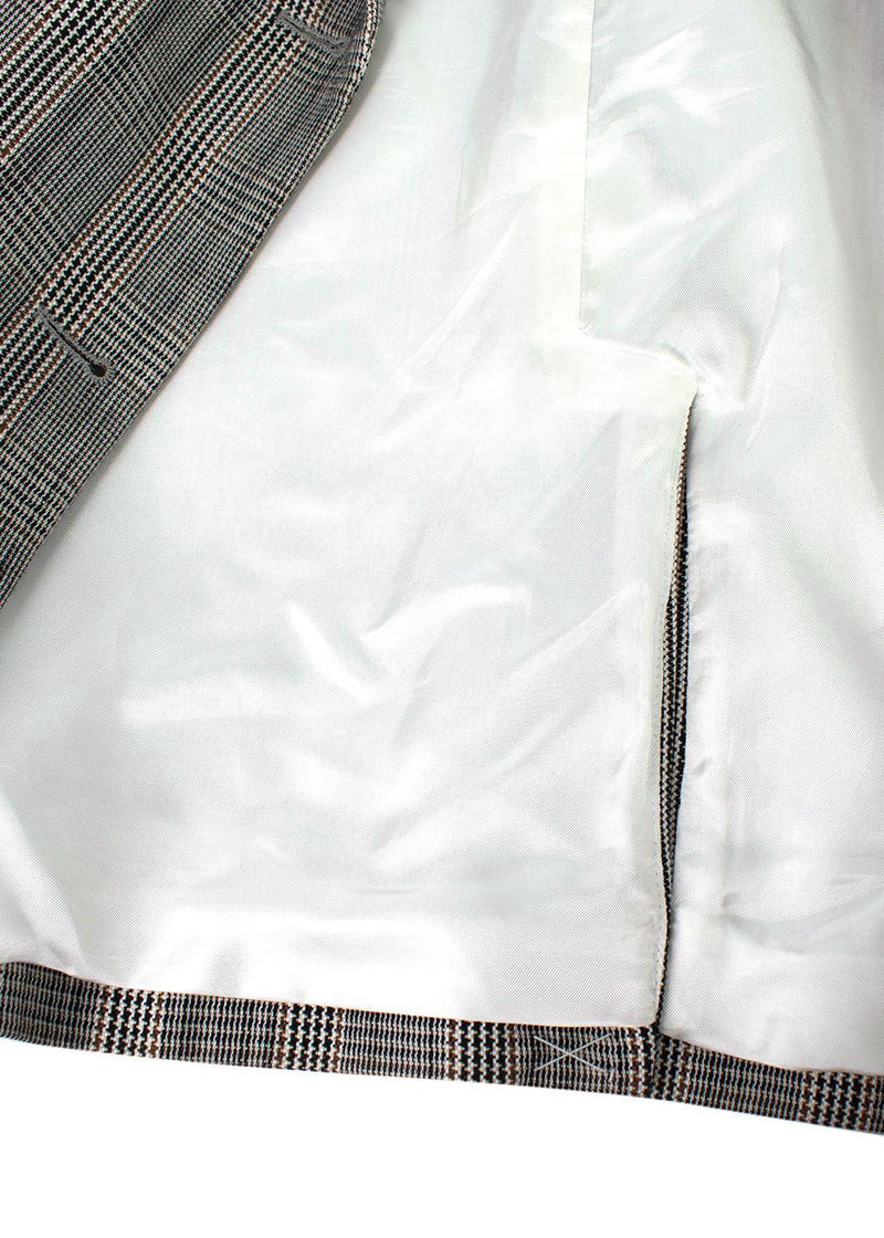 Houndstooth Checked Double Breasted Blazer
