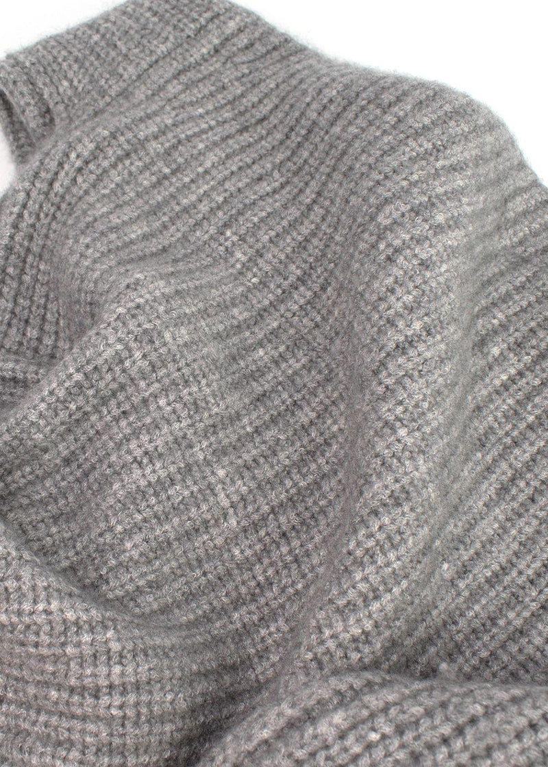 Giorgio Armani Grey Cashmere & Silk Mock-neck Jumper