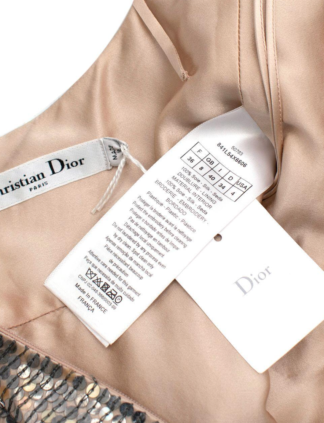 Dior Silver Sequin Low Back Gown
