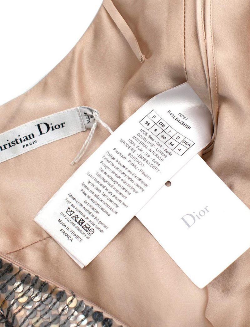 Dior Silver Sequin Low Back Gown