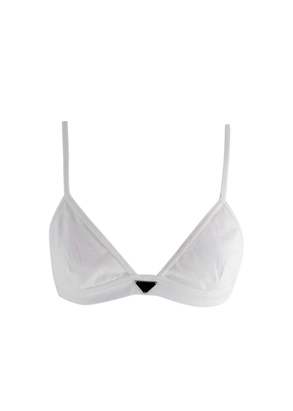 Prada White Cotton Bralette