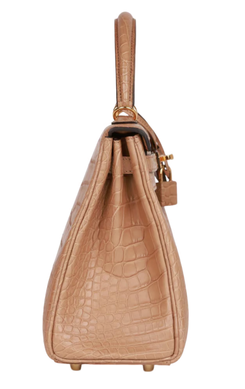 Hermés Kelly 25 Mississippiensis Alligator Matte Chai