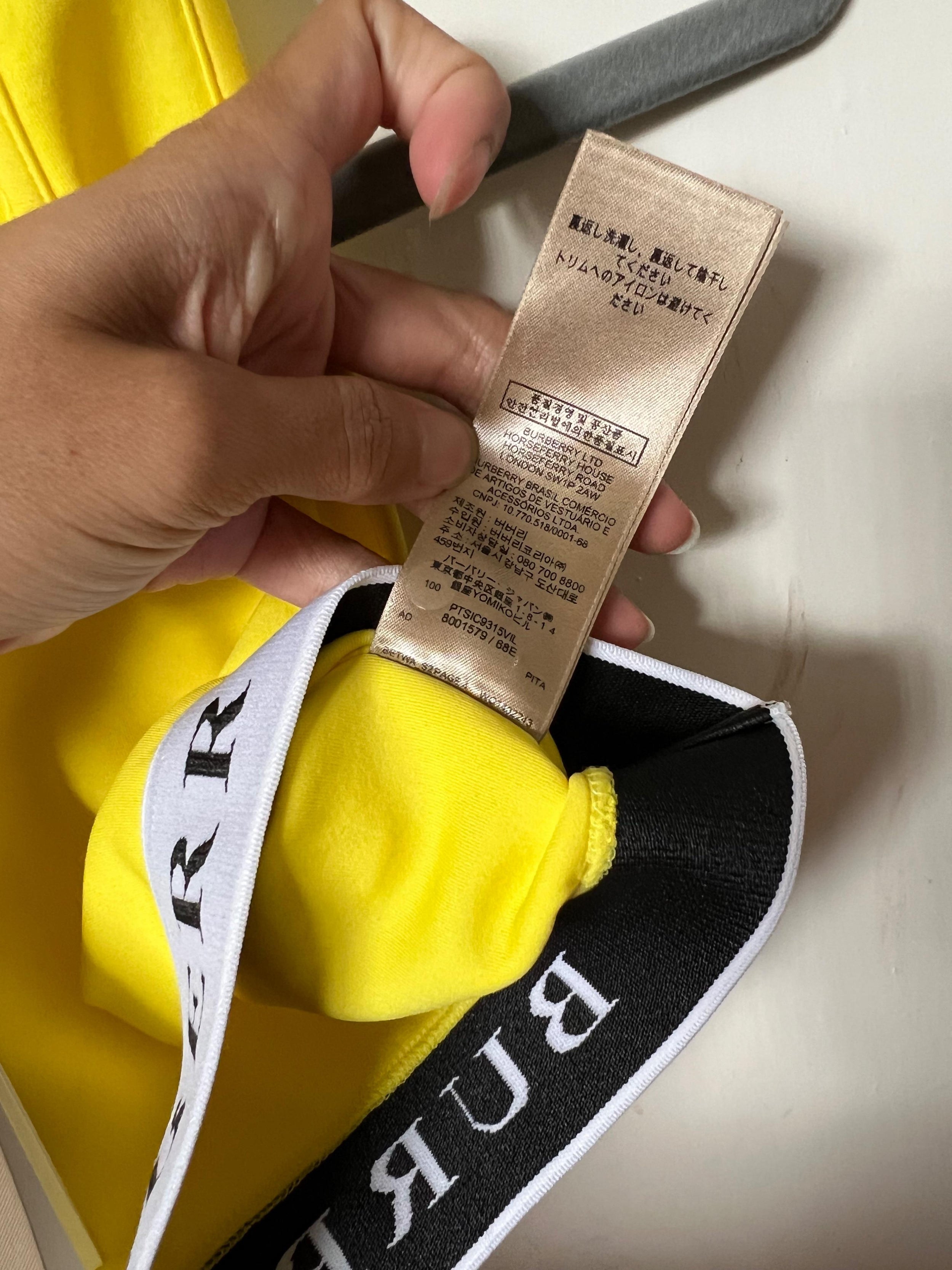 Burberry Yellow No Bra Gym Top