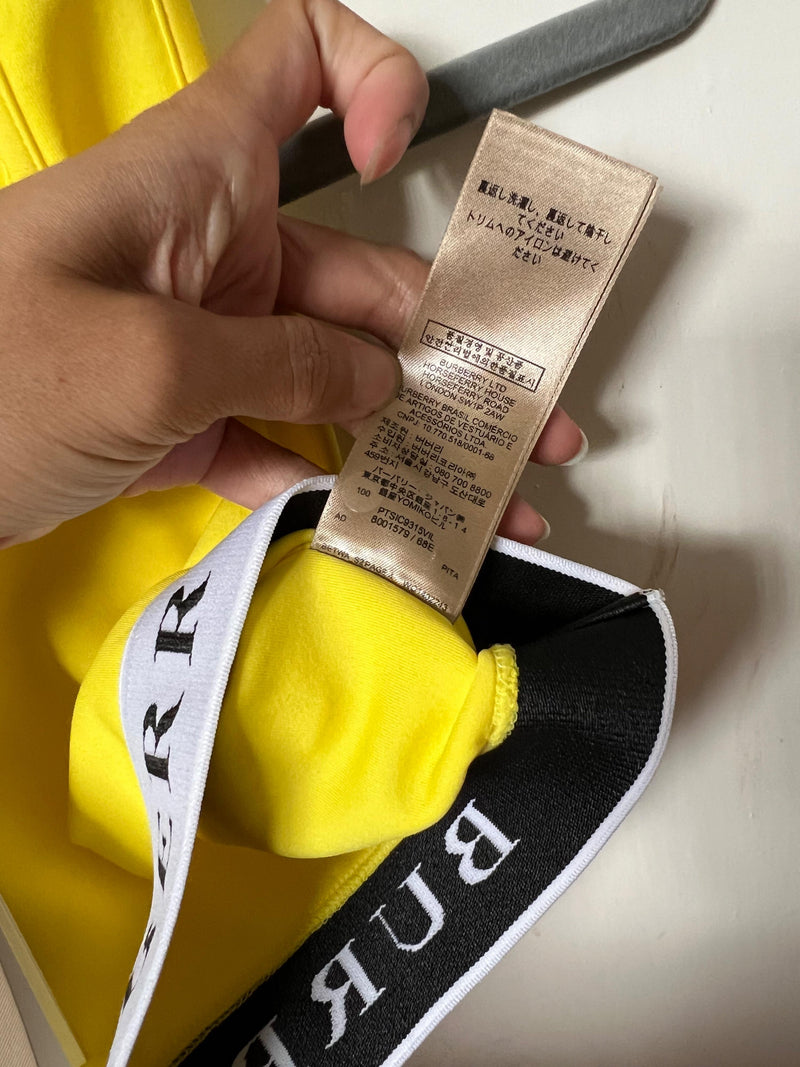 Burberry Yellow No Bra Gym Top
