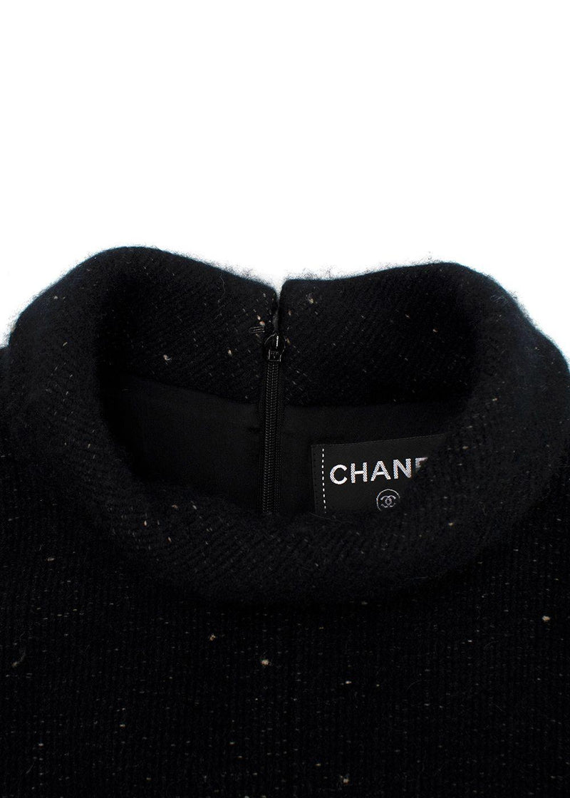 Chanel Black Cashmere Dress with Tassel Woven Detailing