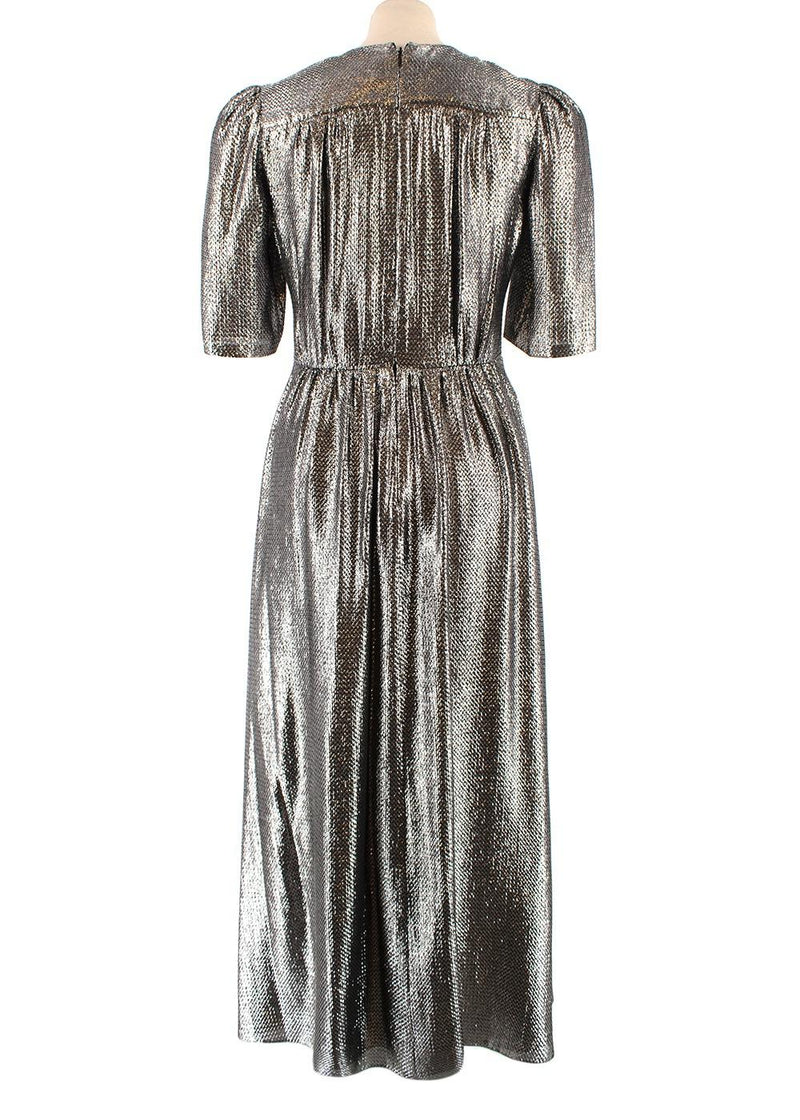 Julie De Libran Metallic Button-Down Tea Dress