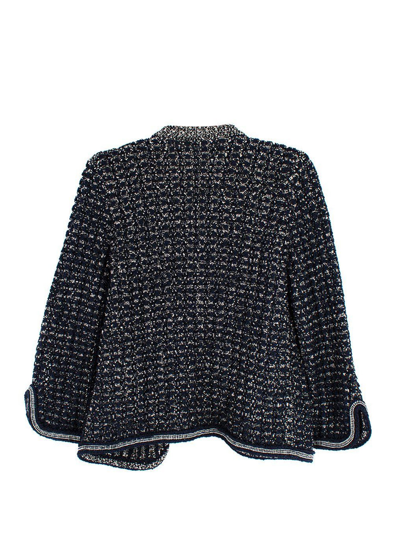 Chanel Navy Cotton Blend Knitted Cardigan
