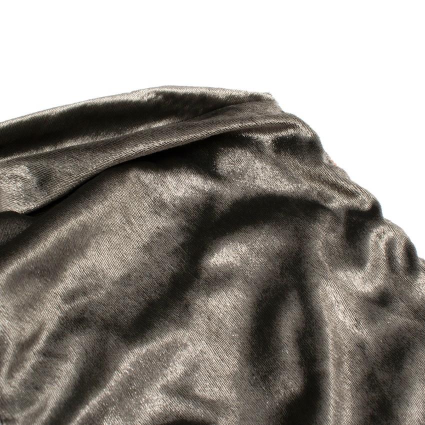 Maria Lucia Hohan Amaris Khaki Lurex Velvet One Shoulder Gown
