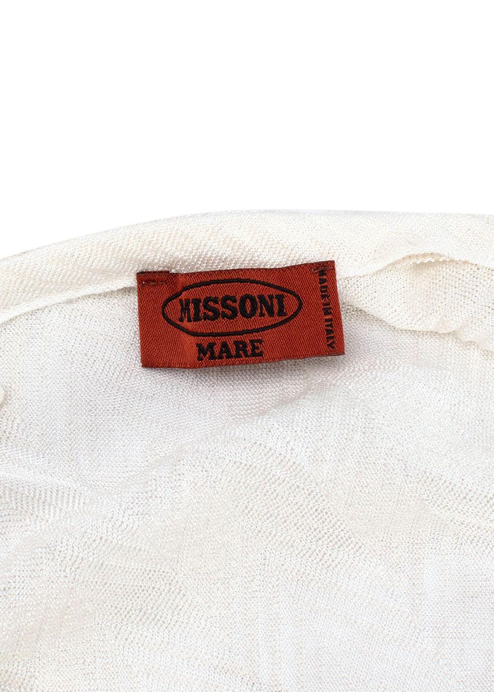 Missoni Mare White Zigzag Woven Draped Top