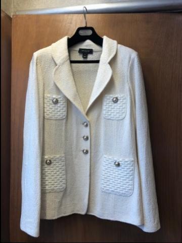 St John Cream Knit Jacket