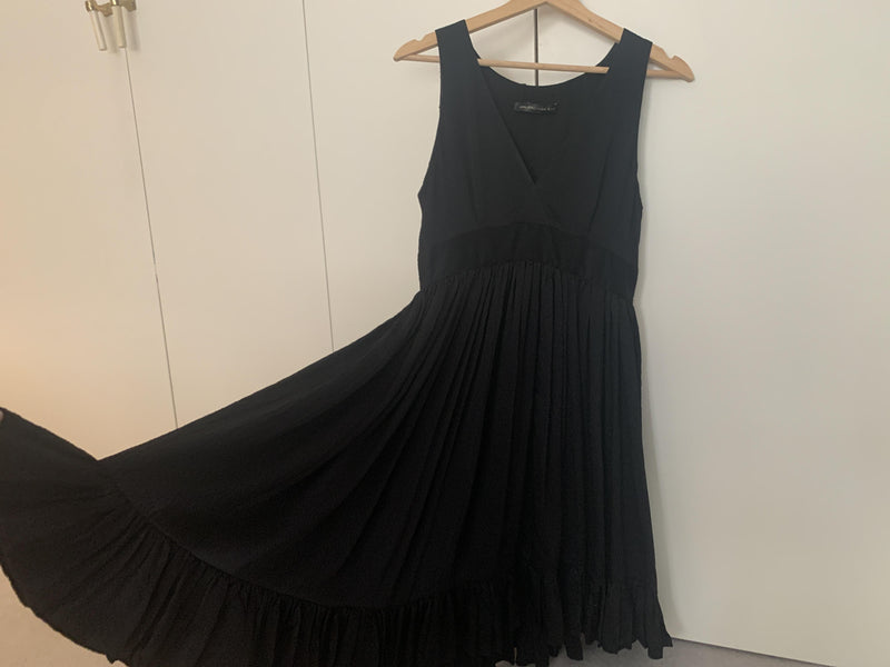 Balenciaga Black Draped Silk Dress
