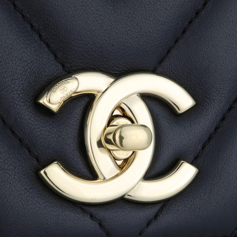 Chanel Black Chevron Trendy Top Handle Bag