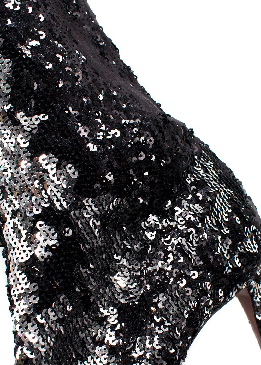 Aquazzura Black Sequin Heel Ankle Boots