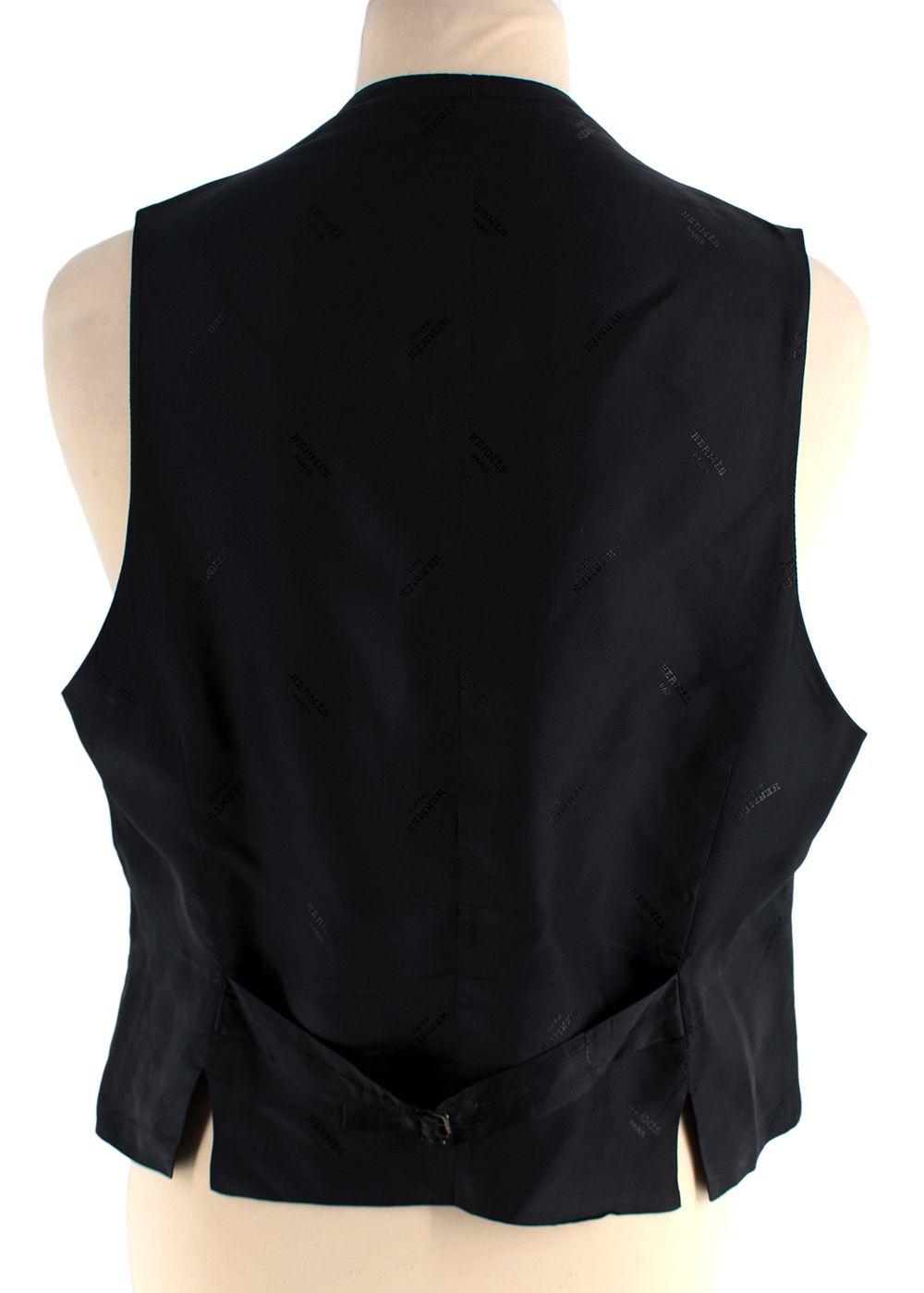 Hermès Black Button Front Waistcoat