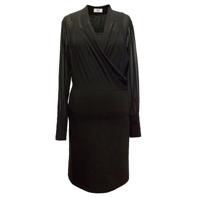 Weill Black Mesh Top Long Sleeved Dress