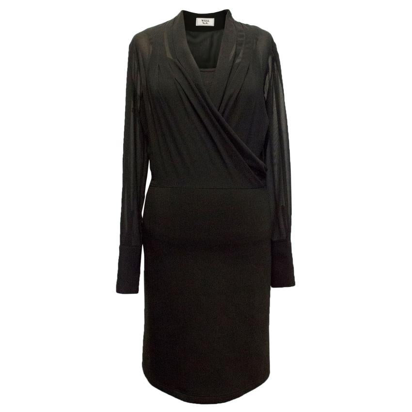Weill Black Mesh Top Long Sleeved Dress