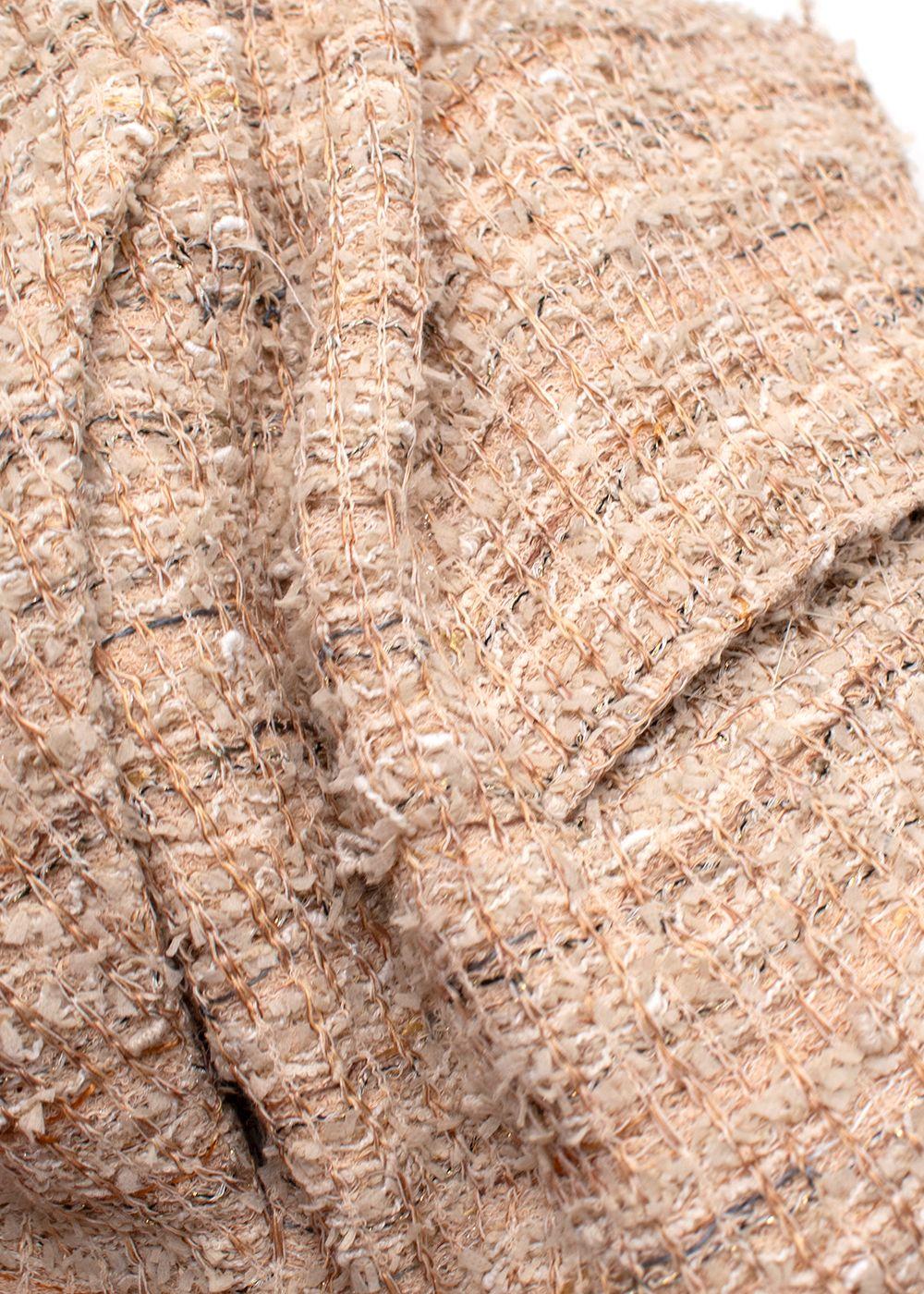 St John Beige Straight Leg Neutral Tweed Trousers