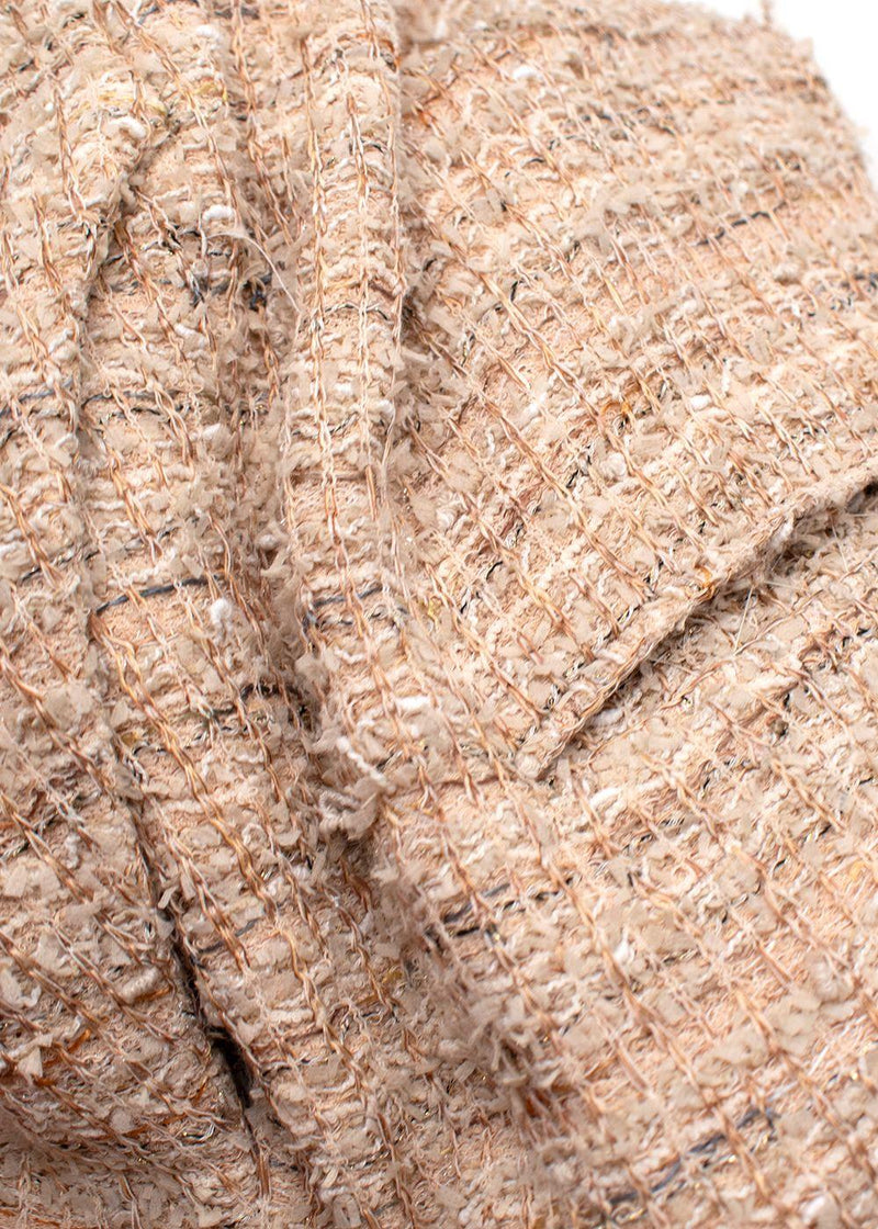 St John Beige Straight Leg Neutral Tweed Trousers