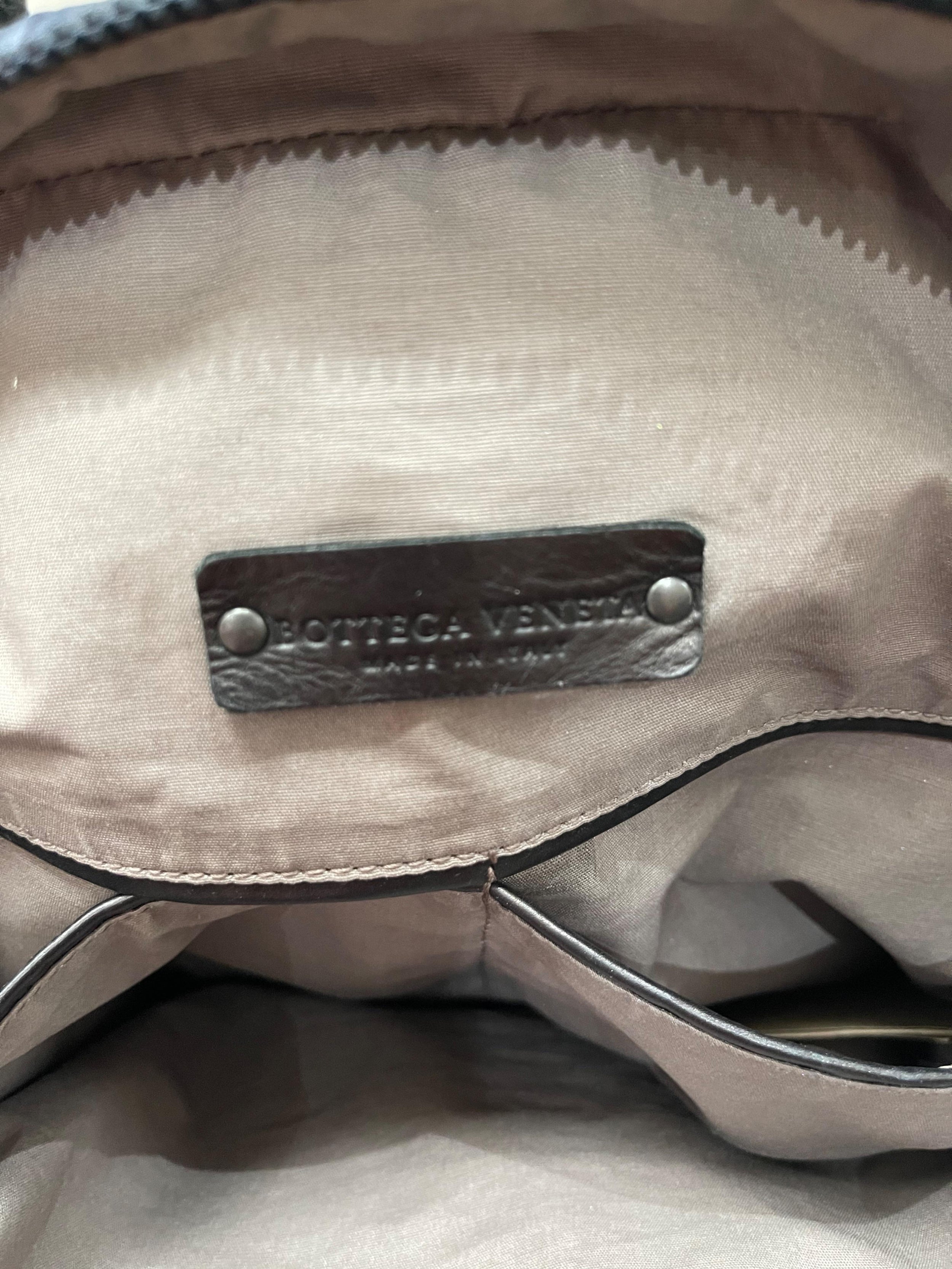 Intrecciato Leather Trimmed Nylon Tote Bag