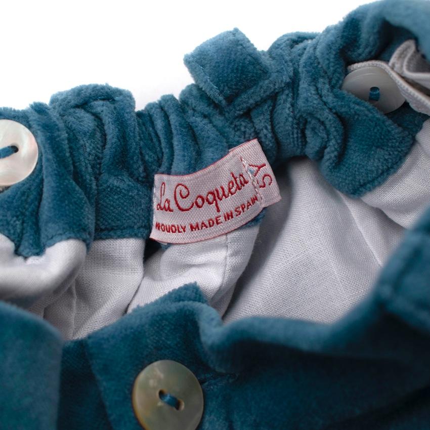La Coqueta Blue Cotton Felt Trousers