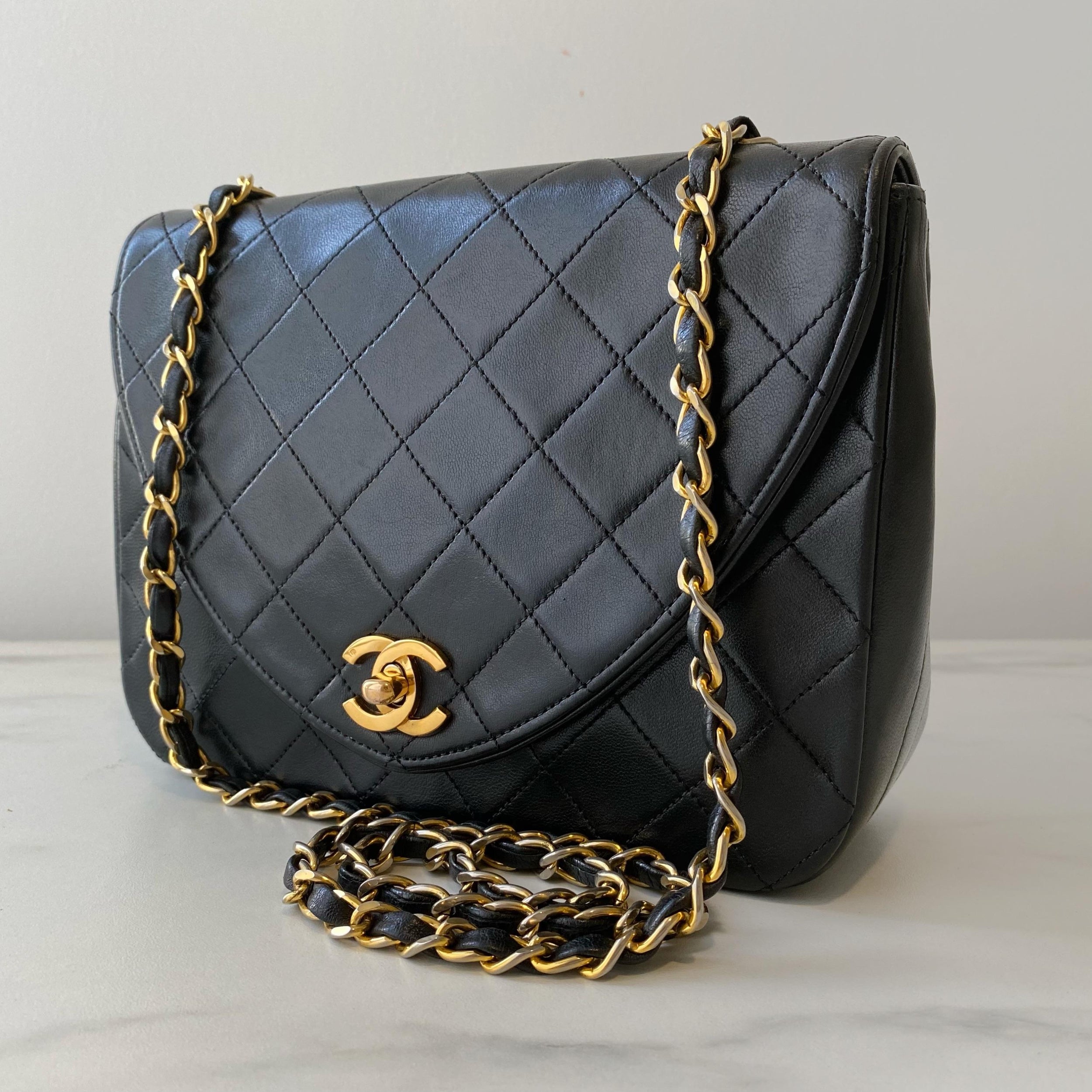Vintage Lambskin Shoulder Bag with 24kt GPHW