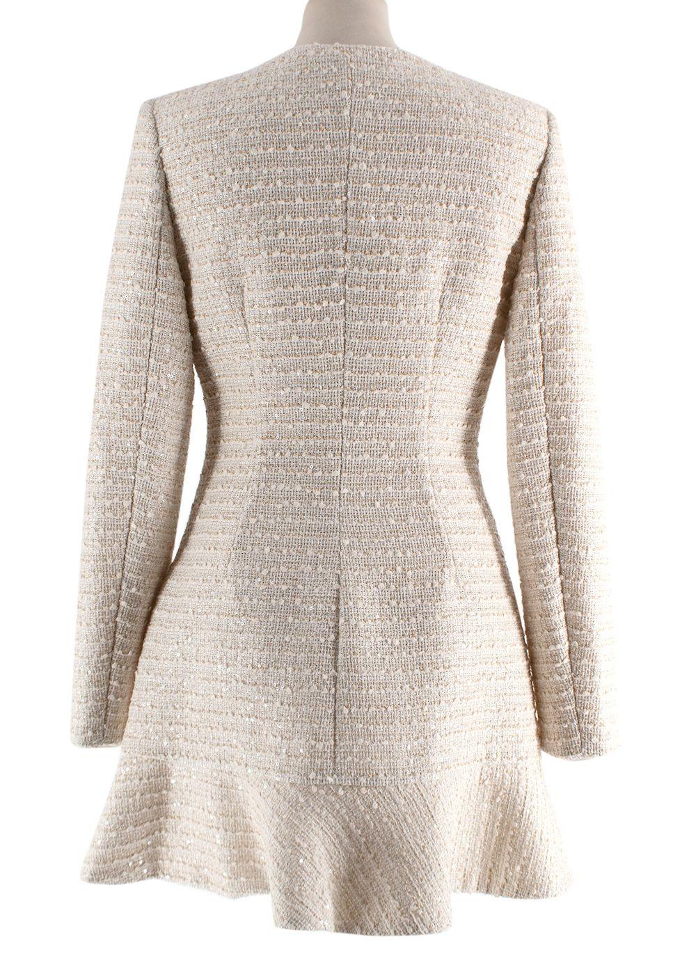 Self Portrait Cream Sequin Mini Blazer Dress