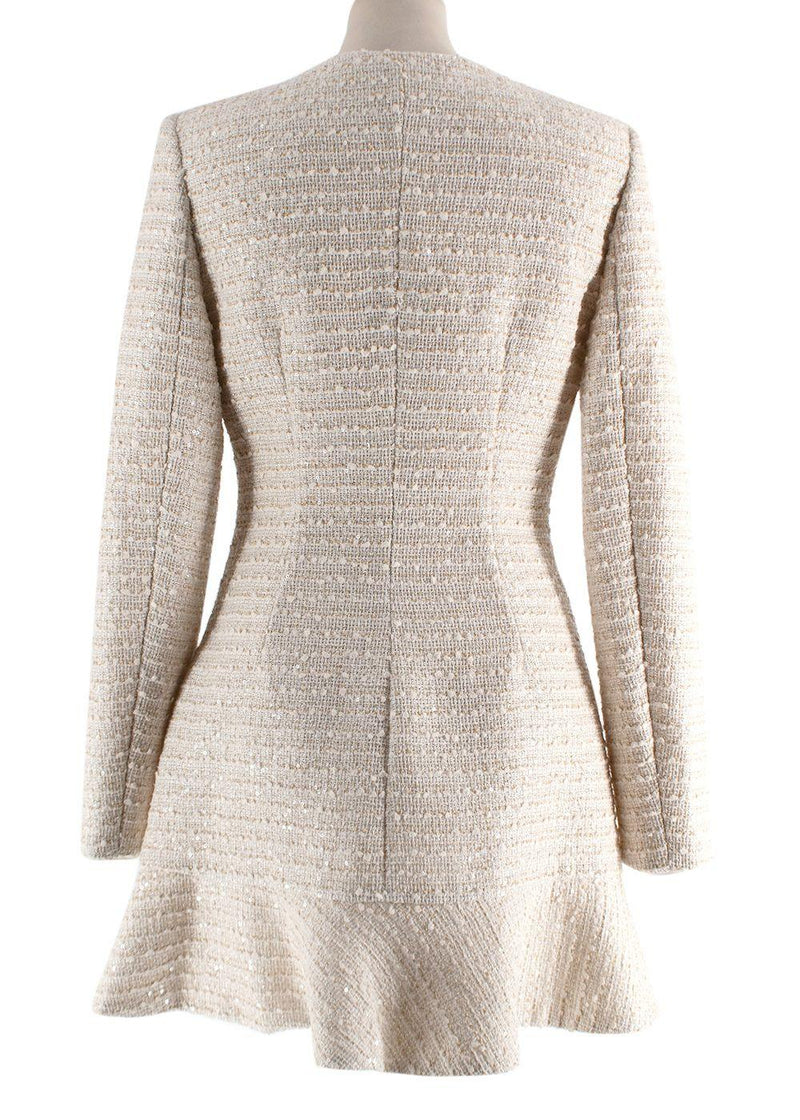Self Portrait Cream Sequin Mini Blazer Dress