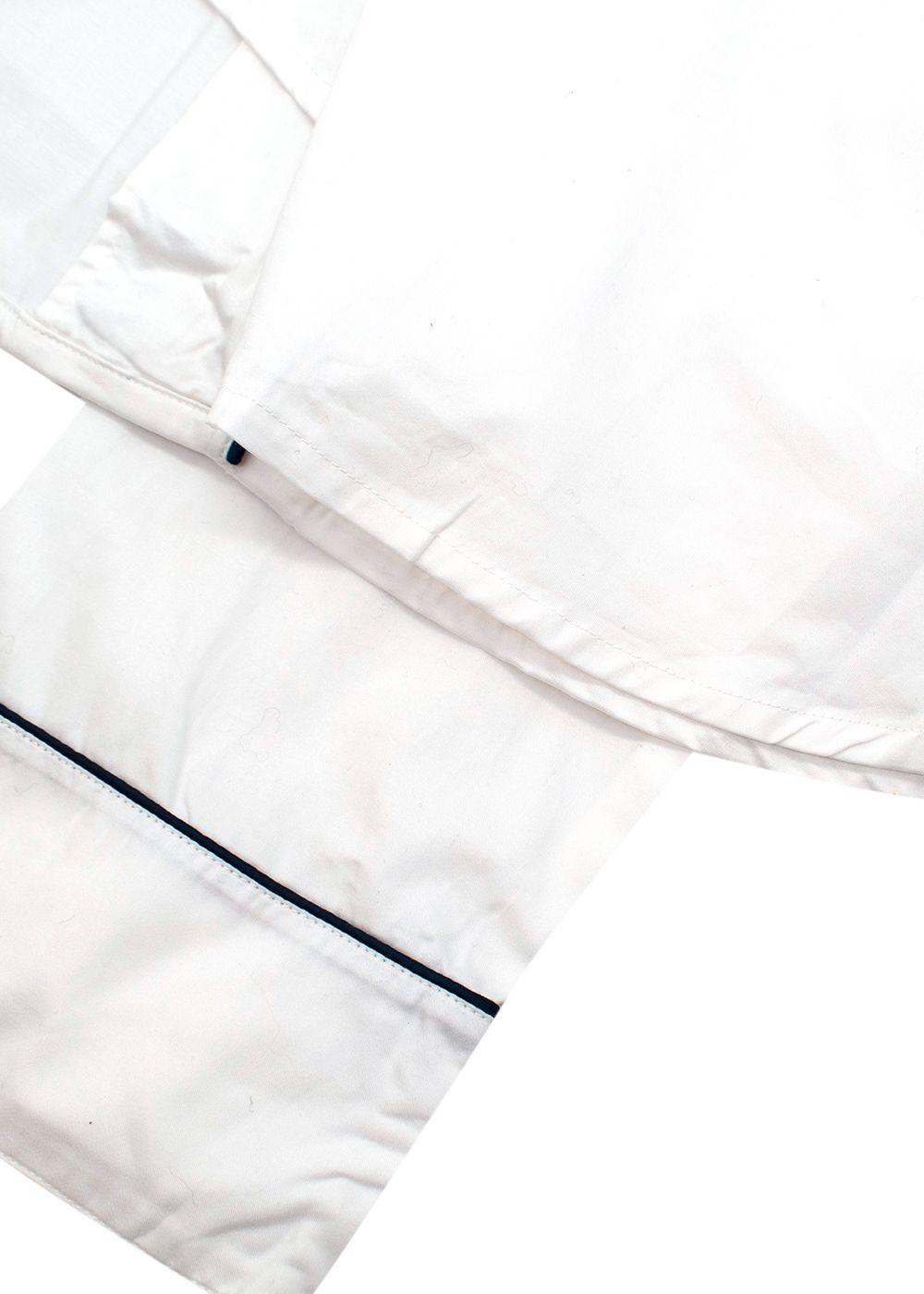 Poplin White Navy Trimmed Shirt