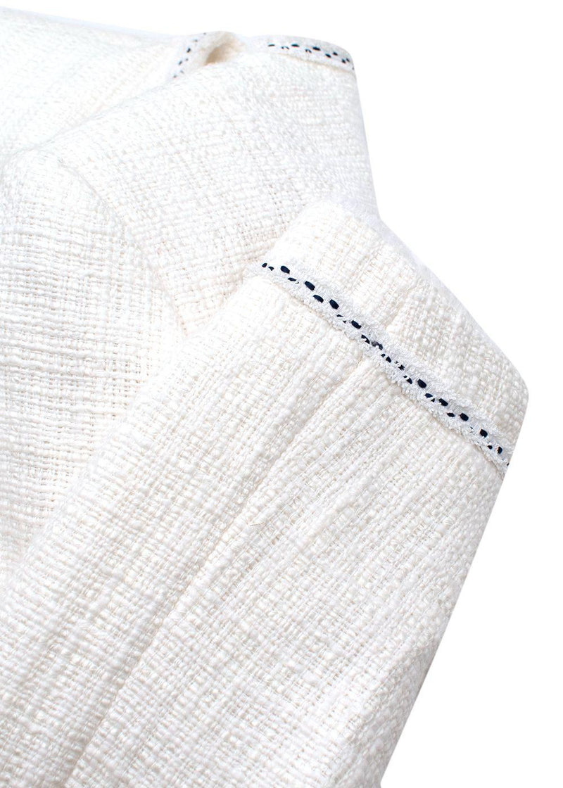 Claudie Pierlot Off White Tweed Longline Jacket