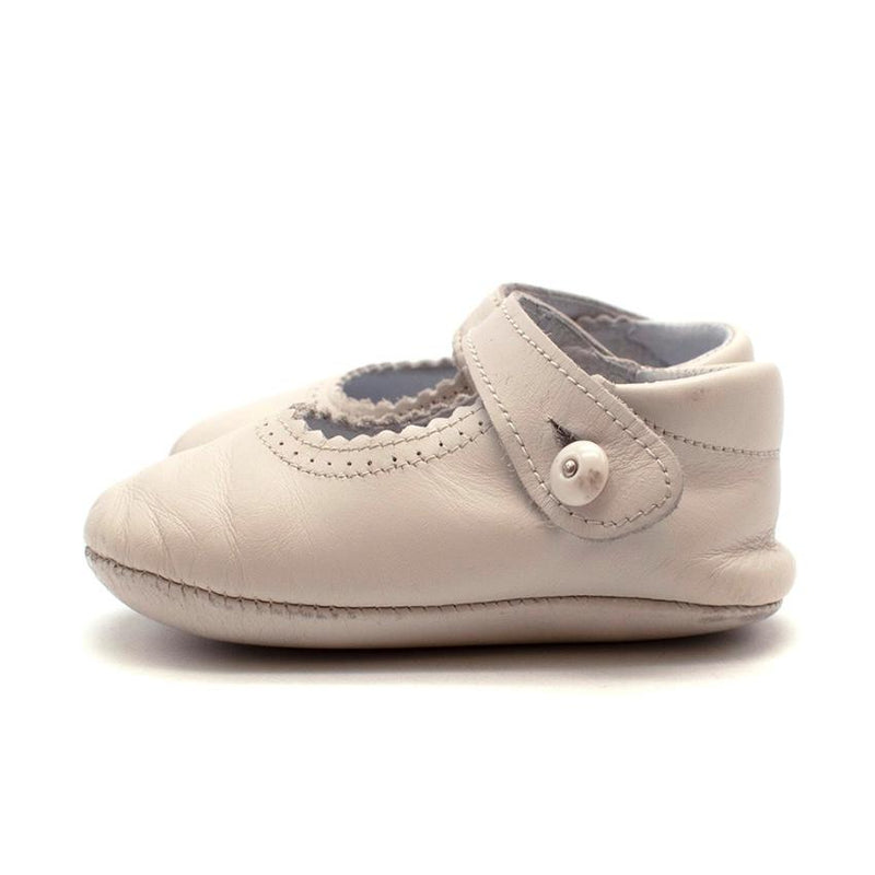 Pepa & Co Ivory Mary Jane Leather Pram Shoes