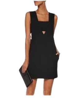 T By Alexander Wang Black Crepe Cut Out Mini Dress