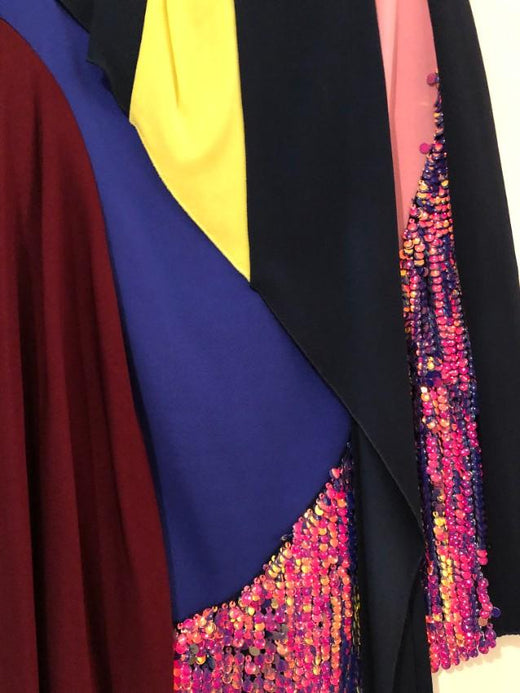 Peter Pilotto Patchwork Draped Silk Skirt
