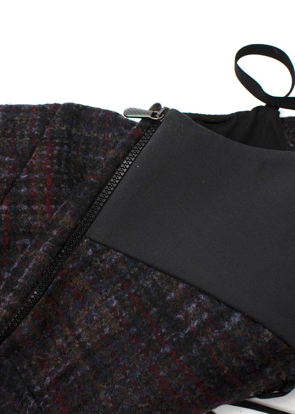 Bottega Veneta  Wool Plaid Laced Back Dress