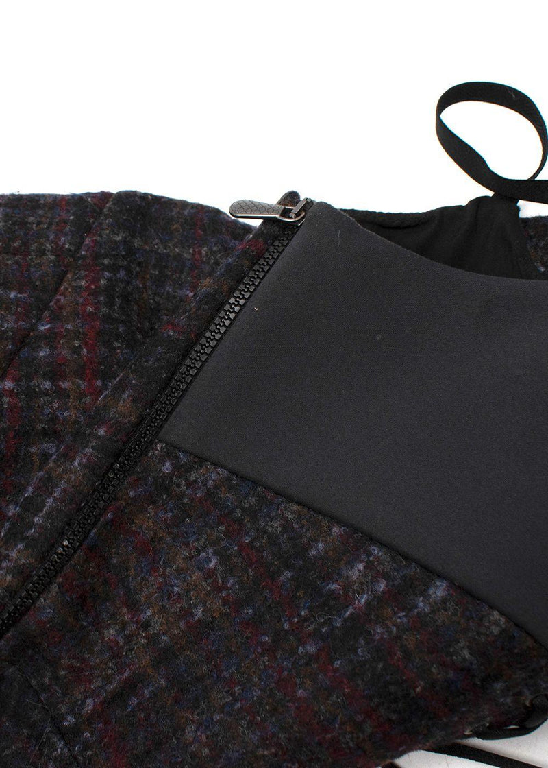 Bottega Veneta  Wool Plaid Laced Back Dress