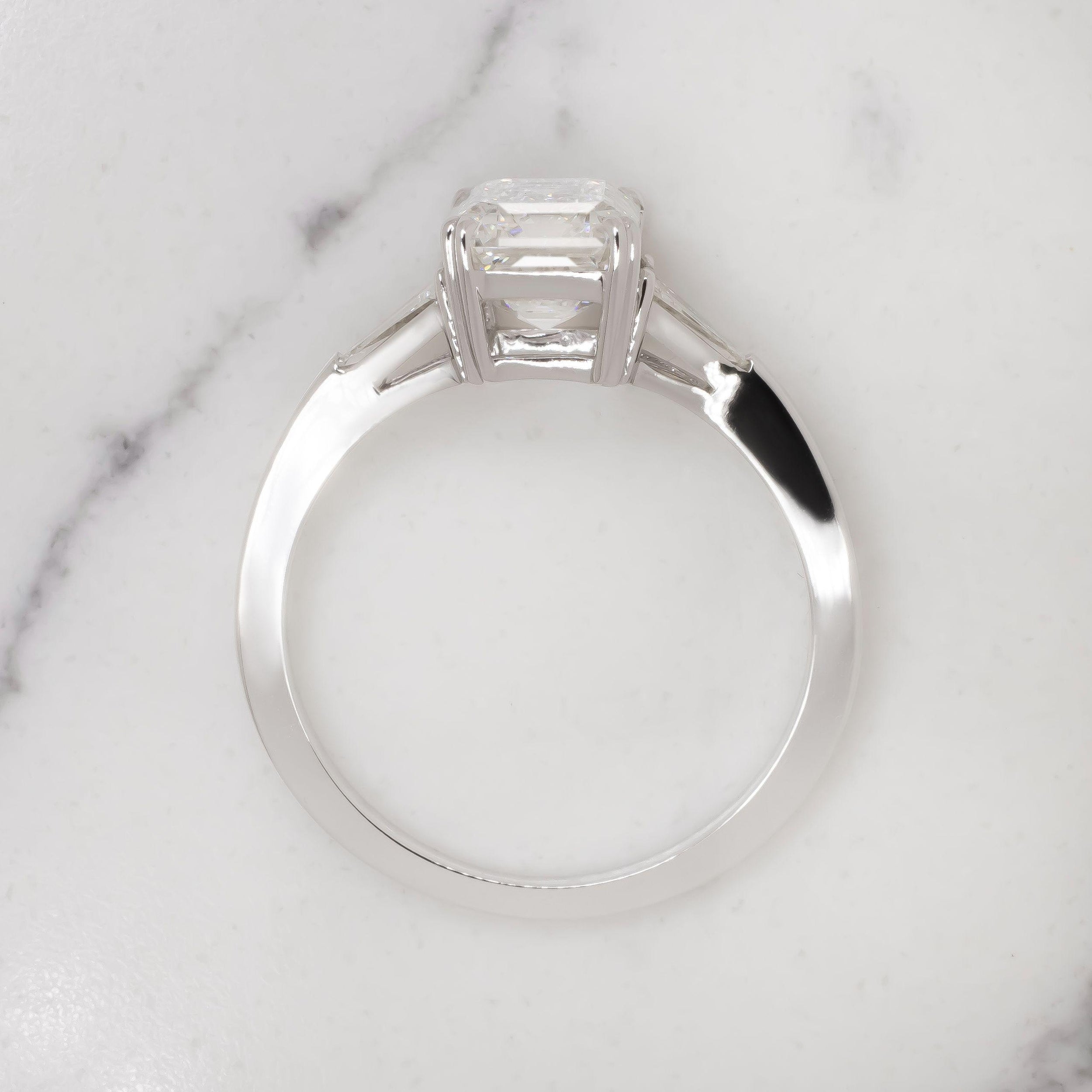 Verde 2ct IGI Certified Lab-grown Emerald Cut Diamond Ring