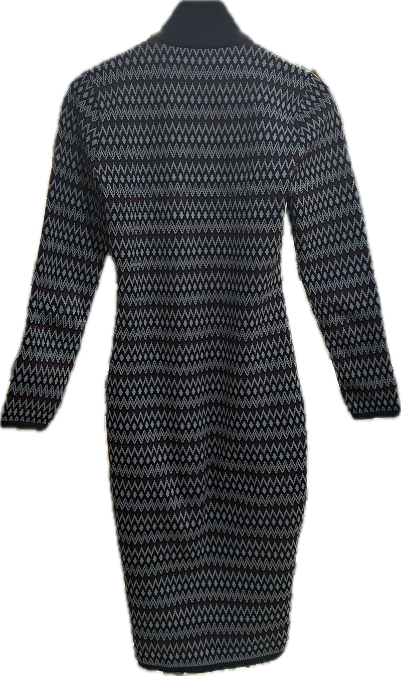 Chevron Jacquard Knit Dress
