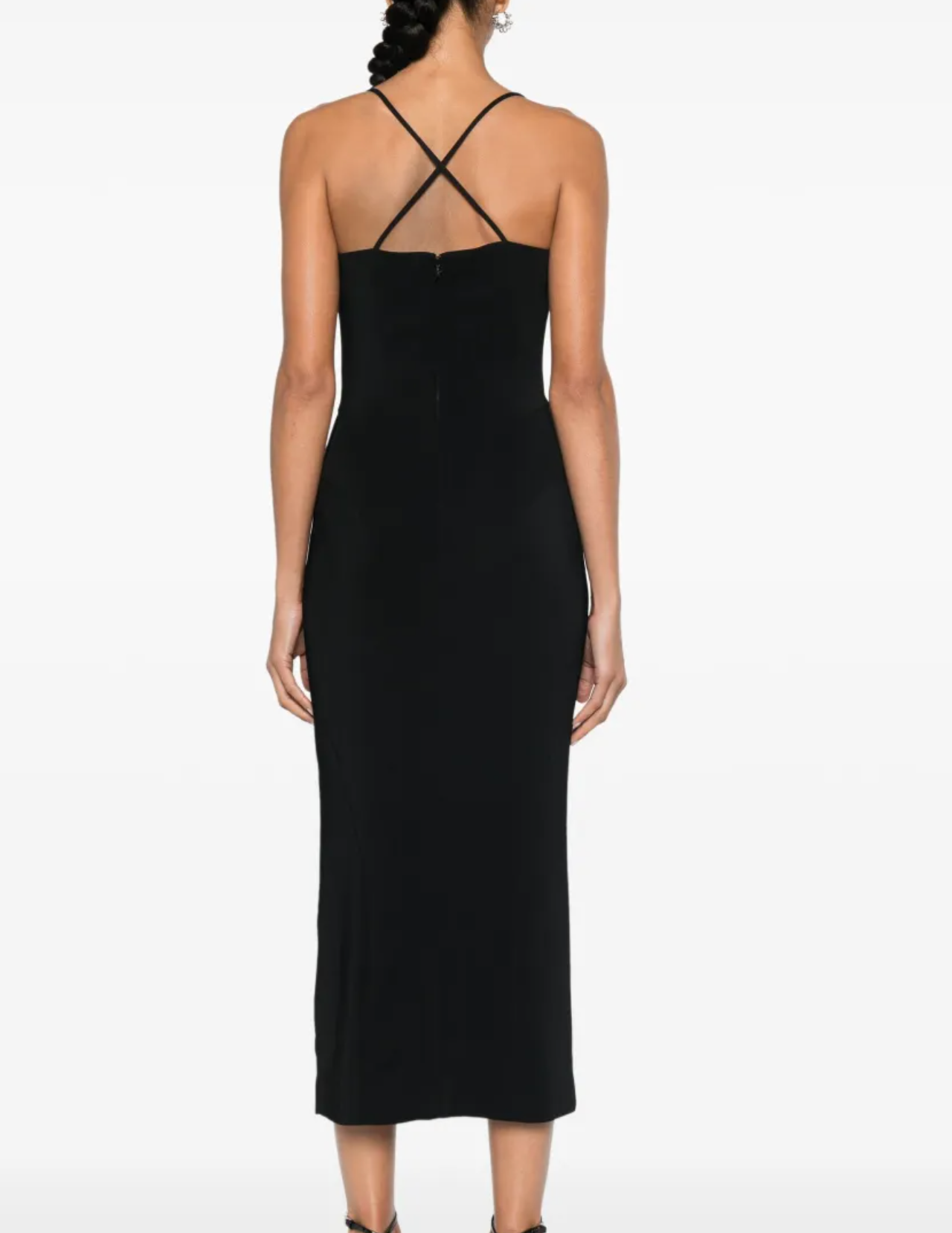 Mugler Metallic-Details Midi Dress