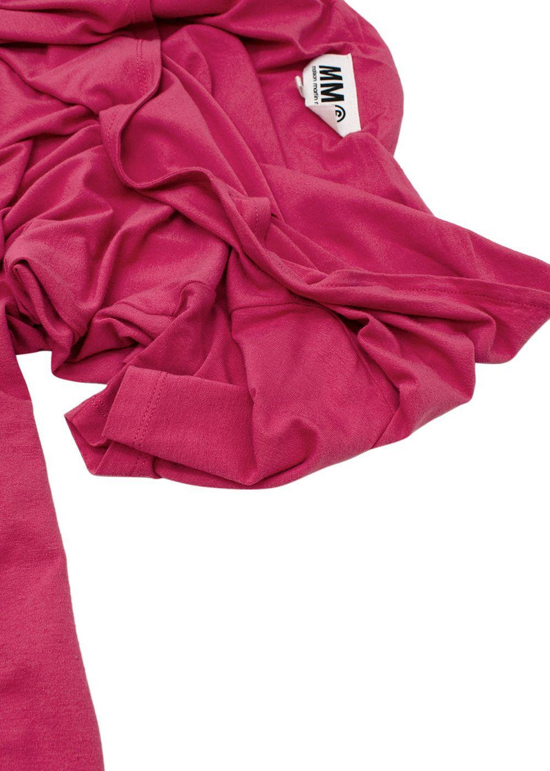 Pink Draped Back T-Shirt Midi Dress