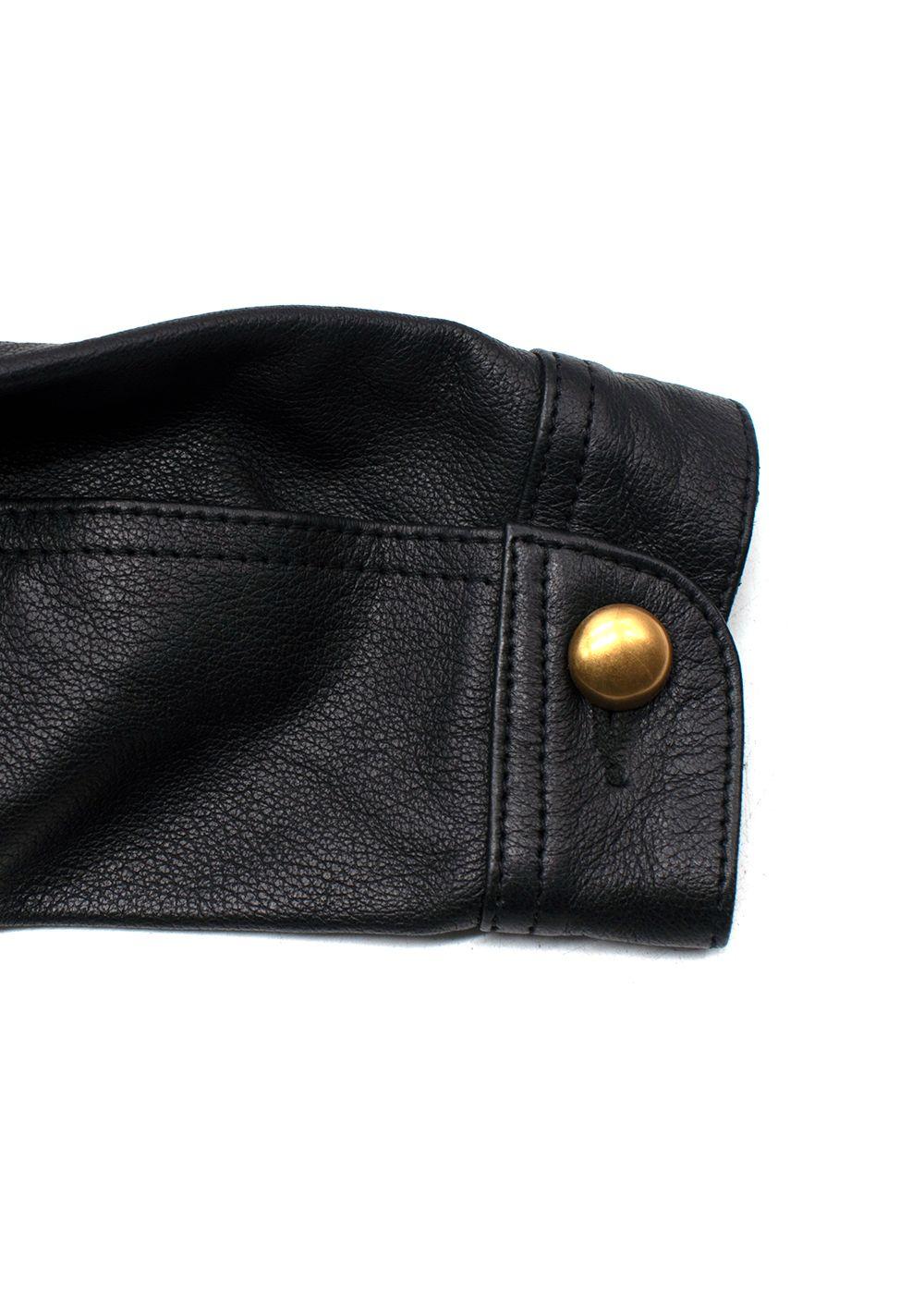 DL 1961 Black Obsidian Vika Leather Trucker Jacket