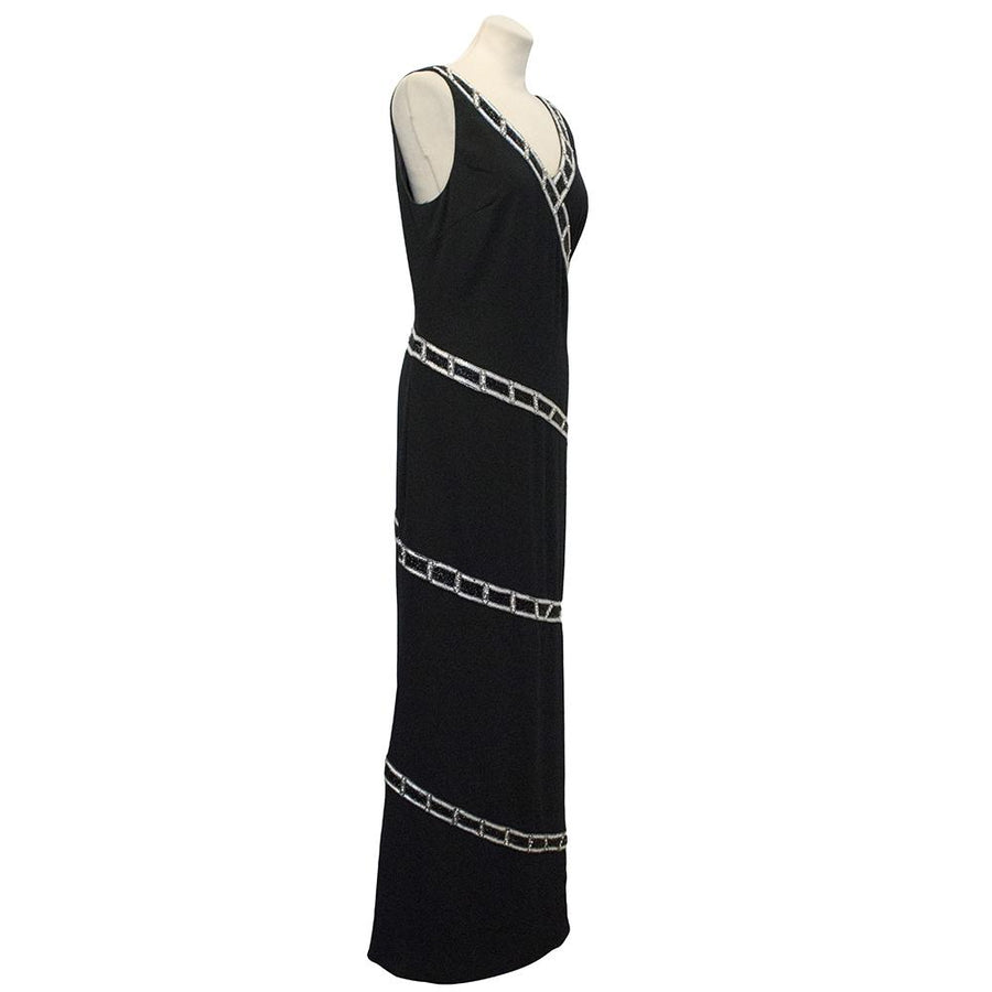 Bob Mackie Black Beaded Long Dress